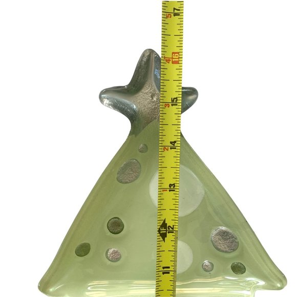 Lori Siebert for Silvestri Hand Blown Glass Christmas Tree Divided Platter - Picture 11 of 11